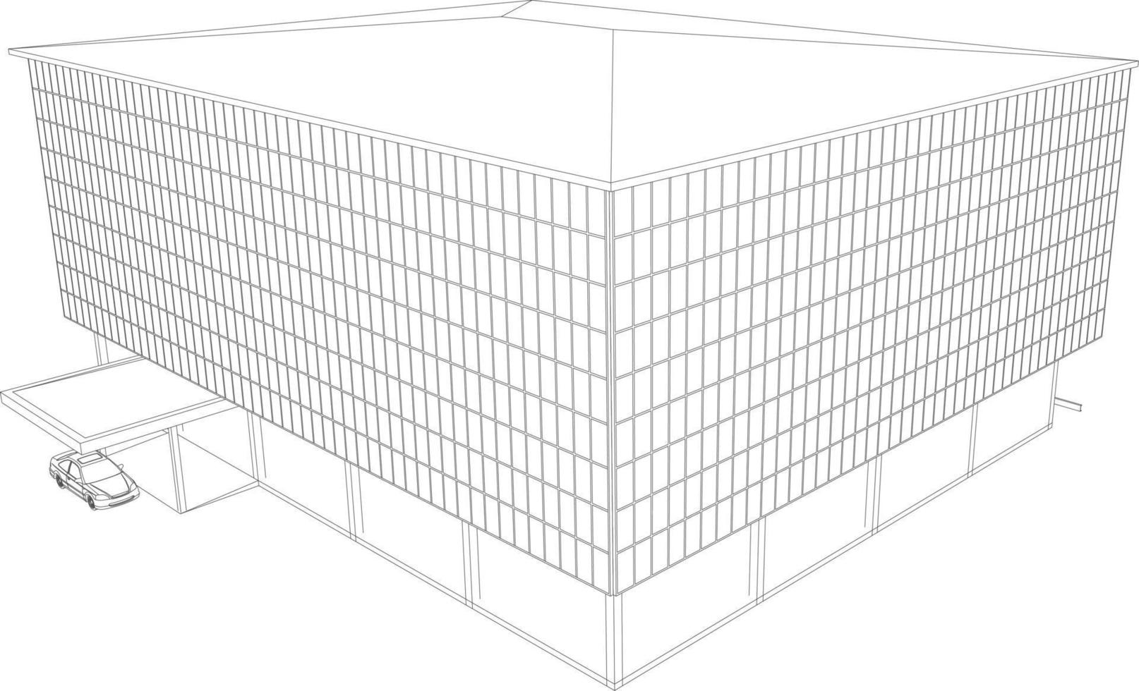 Ilustración 3D del proyecto de construcción vector