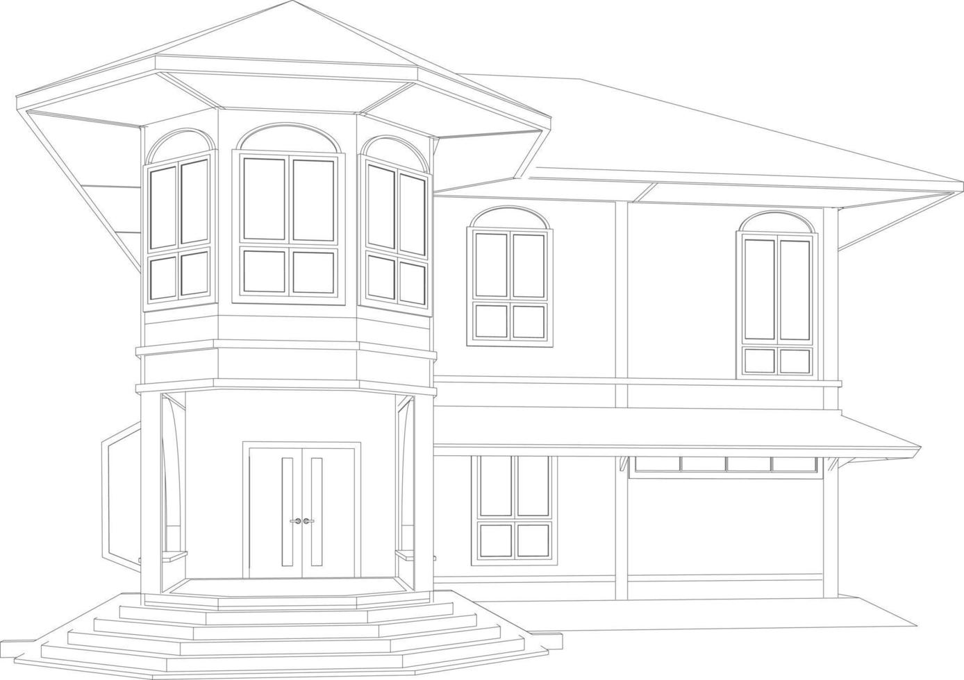 3D illustration of building project vector