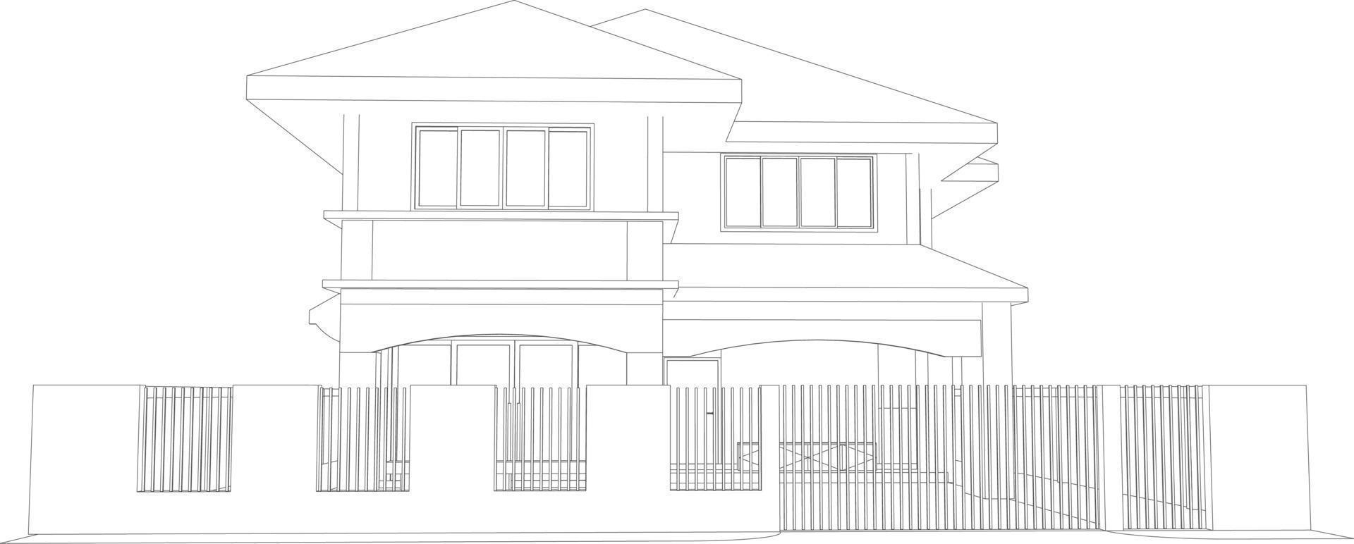 3D illustration of building project vector