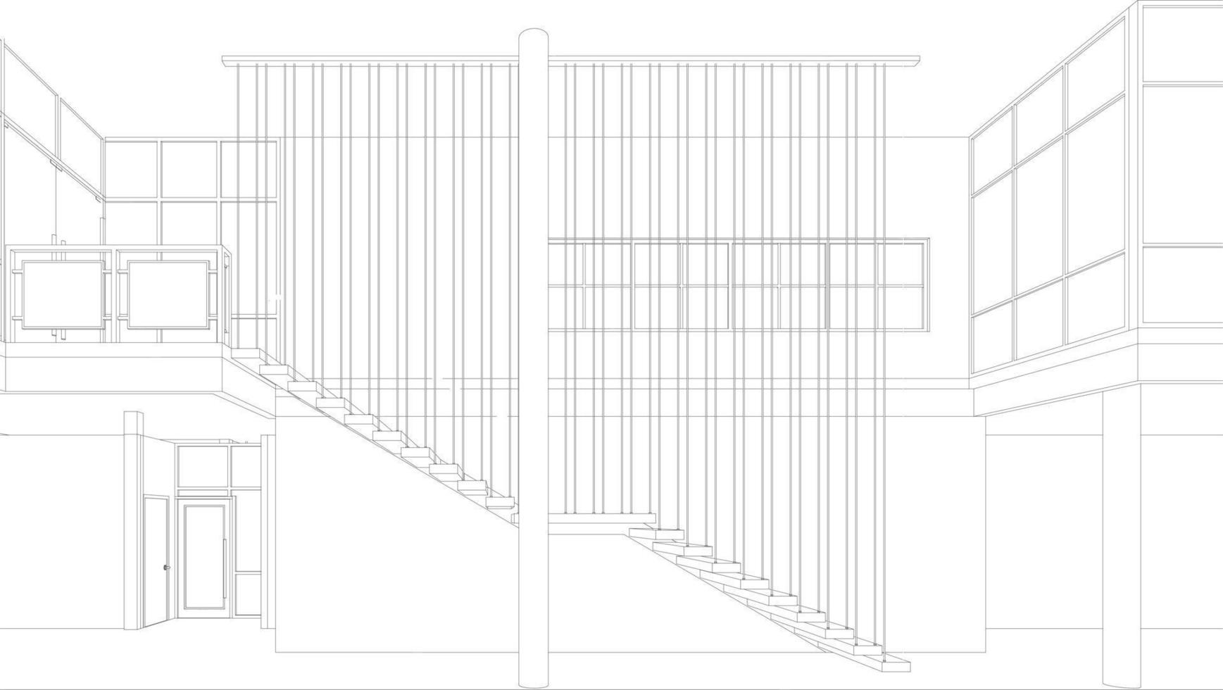 Ilustración 3D del proyecto de construcción vector