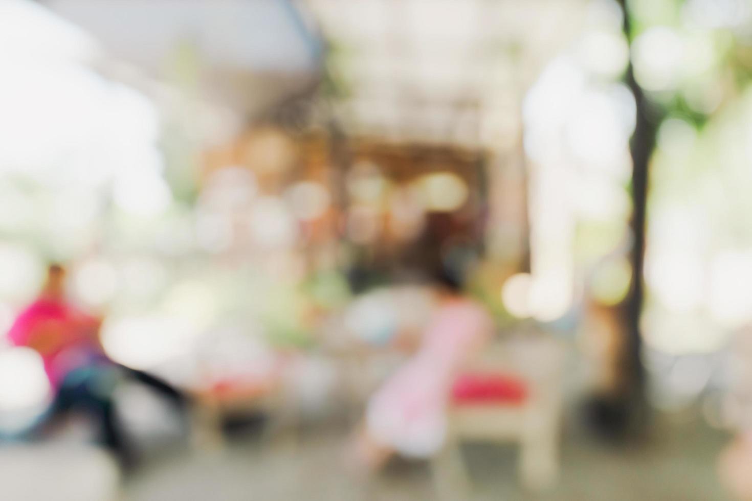 Abstract blurred light in coffee shop and cafe with bokeh background photo