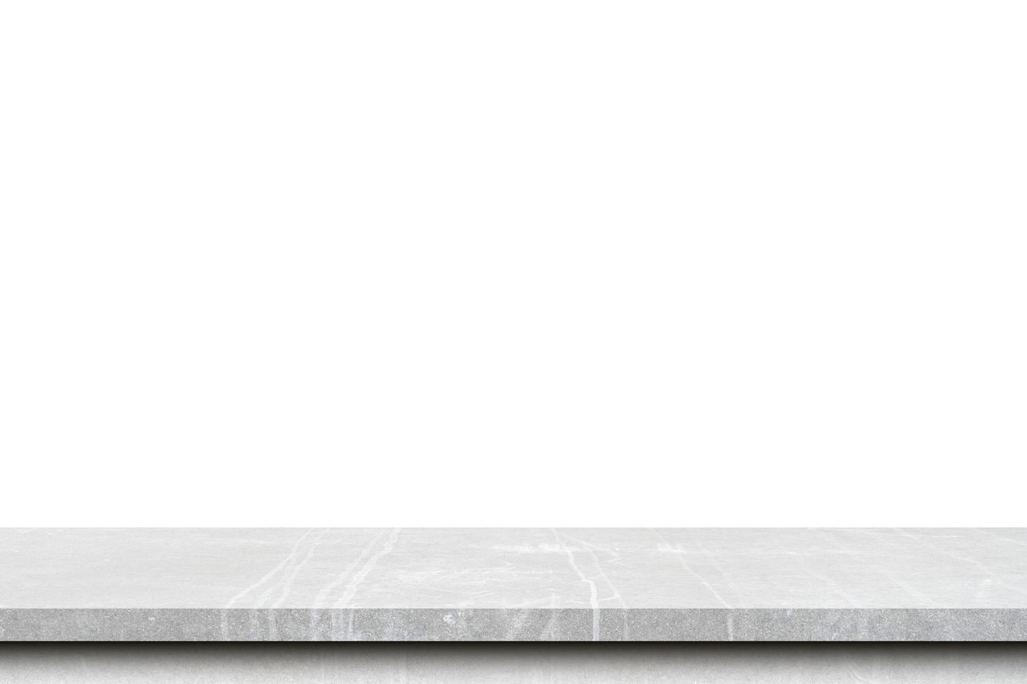Empty cement table on isolated white background with copy space and display montage for product. photo