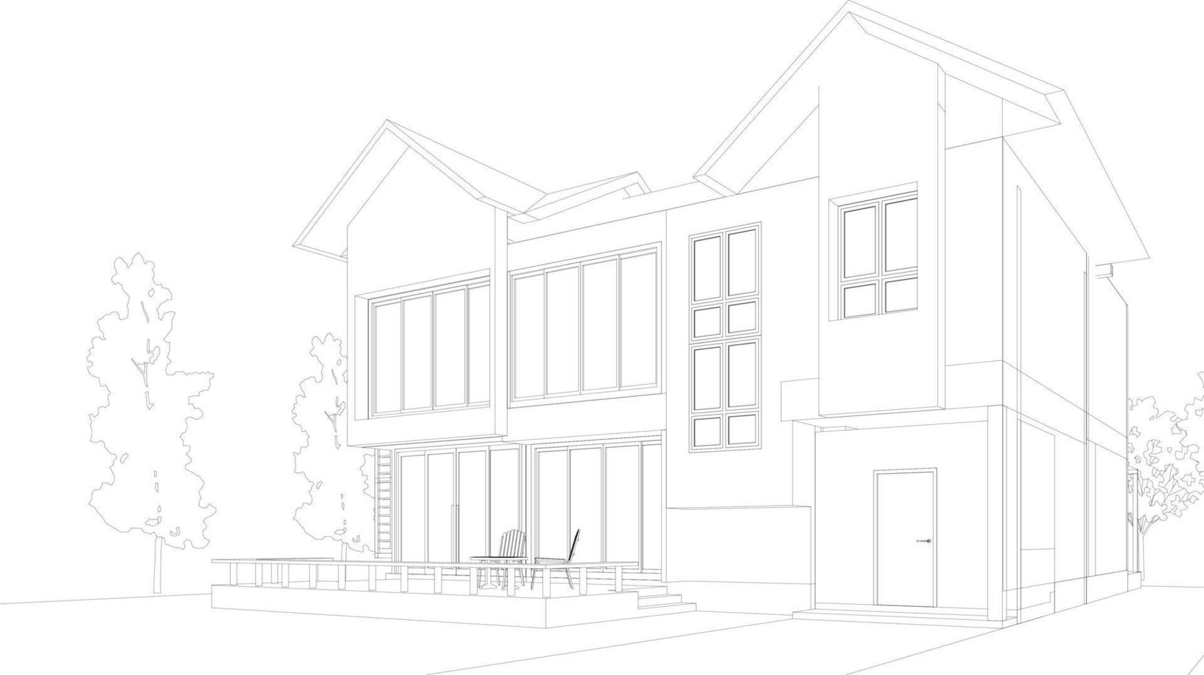 3D illustration of building project vector