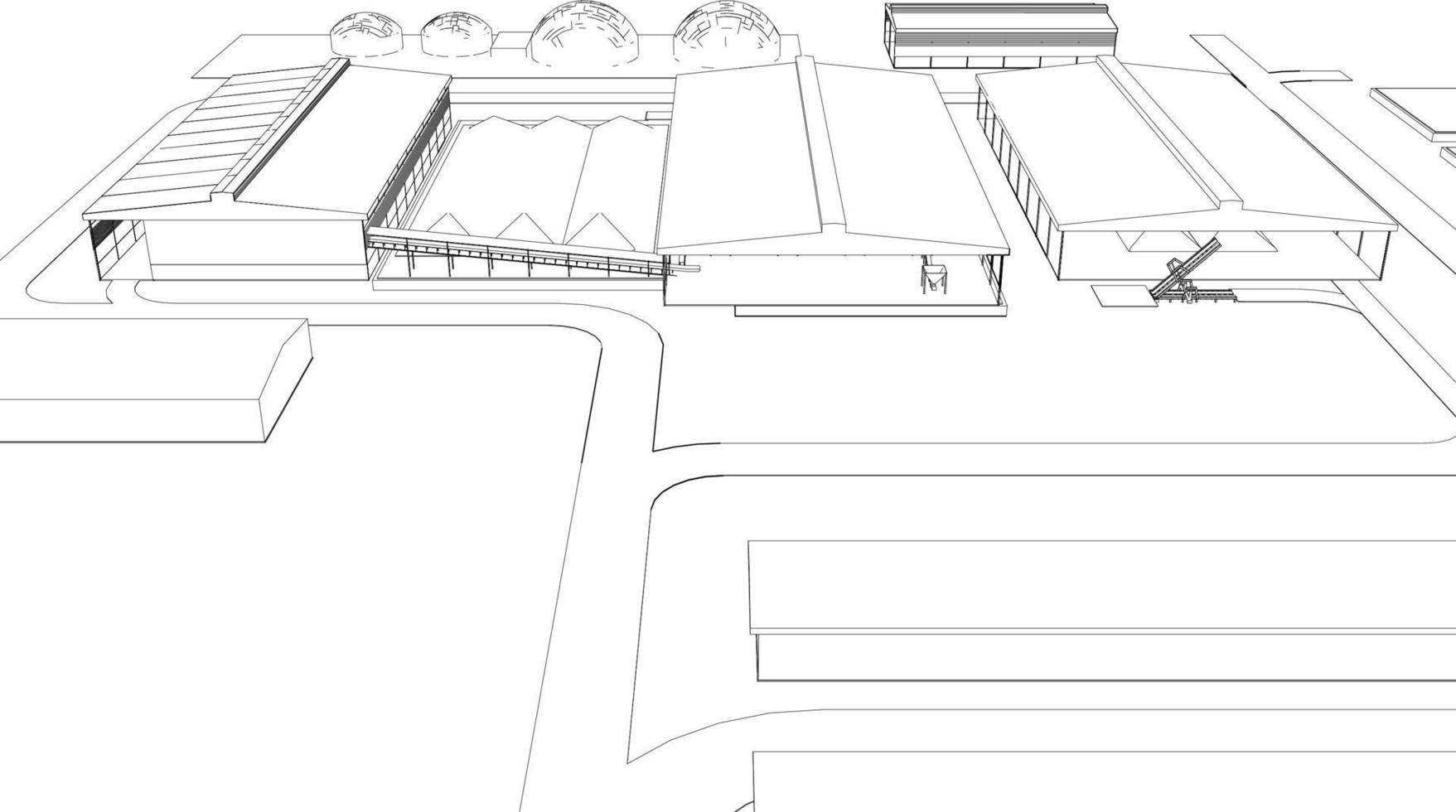 3D illustration of building project vector