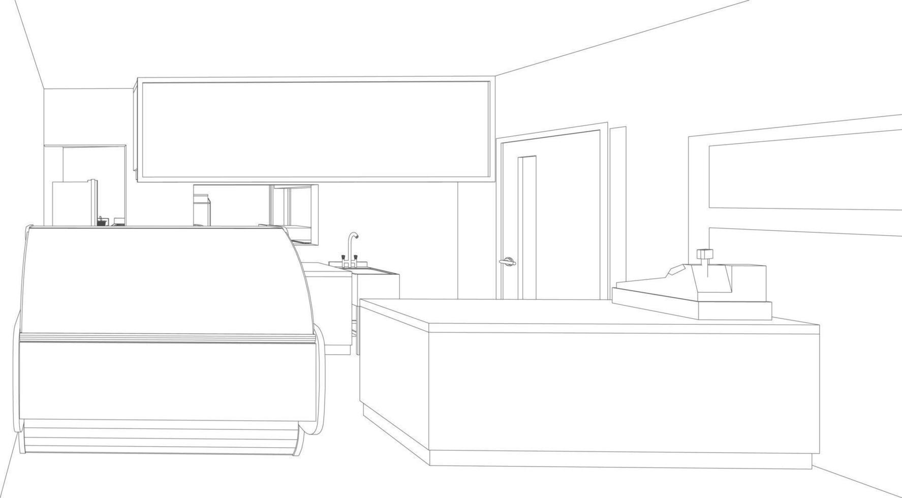 3D illustration of building project vector