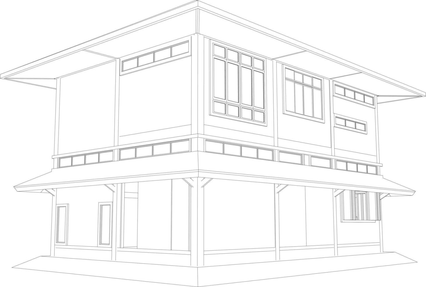 3D illustration of building project vector