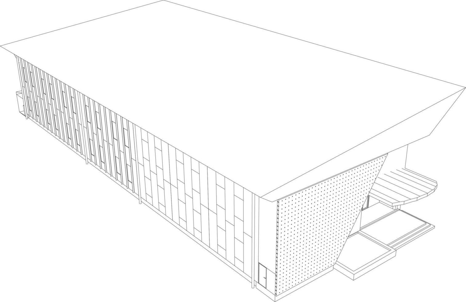 Ilustración 3D del proyecto de construcción vector