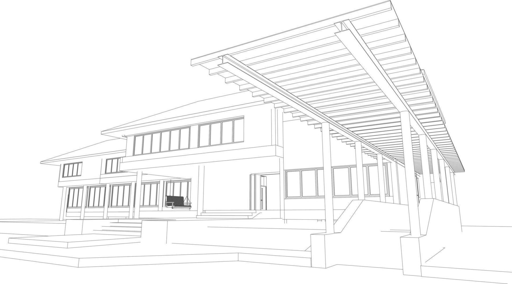 3D illustration of building project vector