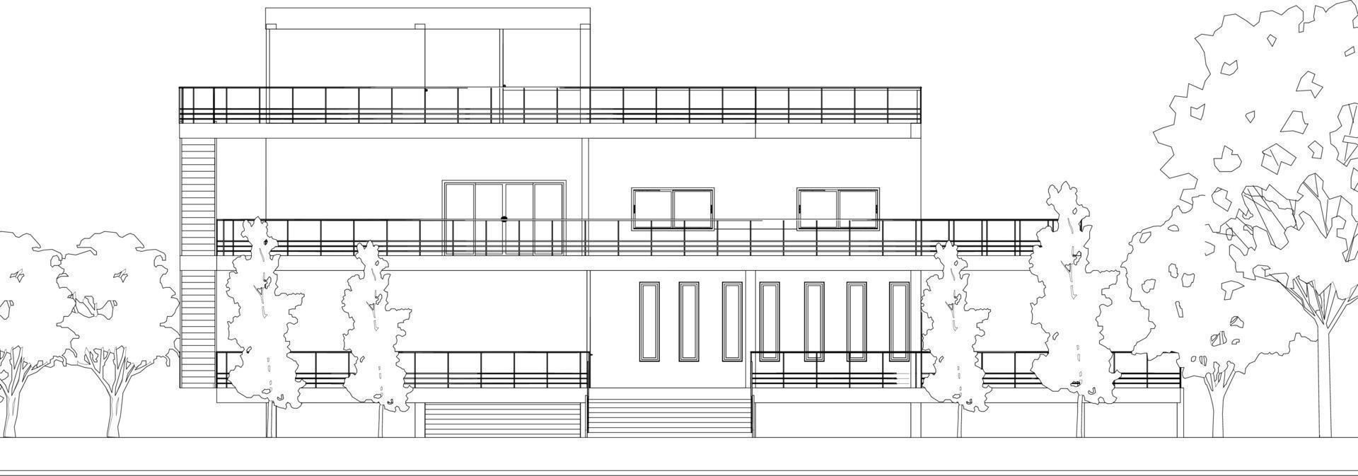 3D illustration of building project vector