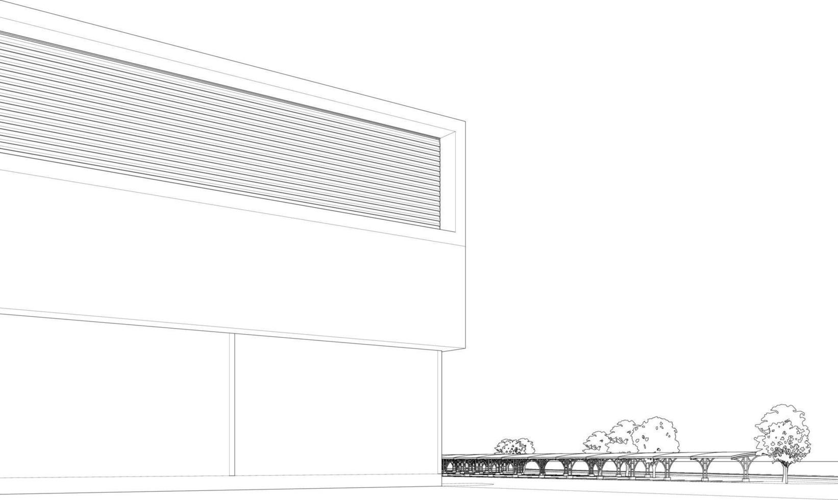 Ilustración 3D del proyecto de construcción vector