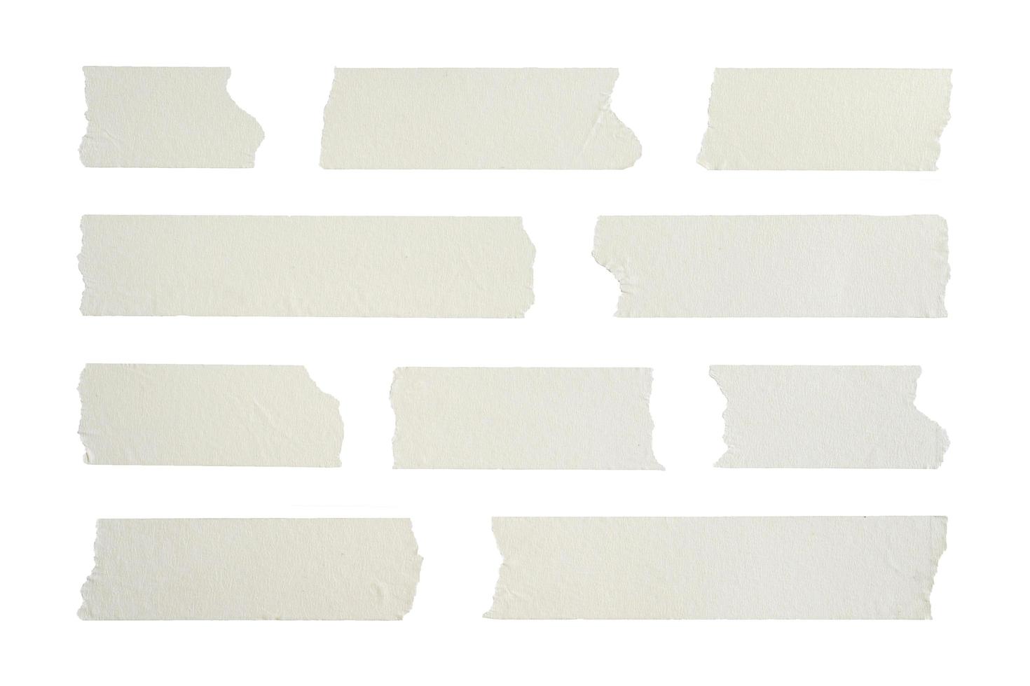 Close up of adhesive tape wrinkle set on isolate white background photo