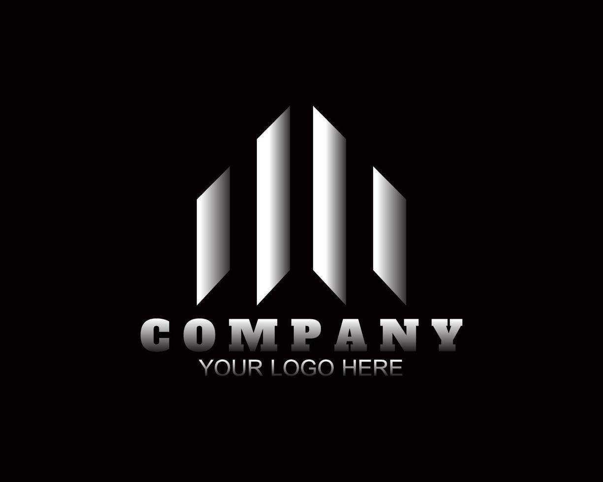 concepto de logotipo vectorial para empresa contable o inmobiliaria. diseño de logotipo con edificio comercial y barras de gráficos. idea de logotipo de empresa. vector