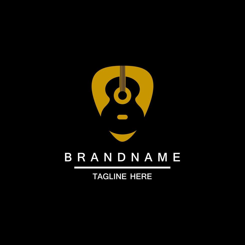 Guitar Logo String and Pick Symbol vector