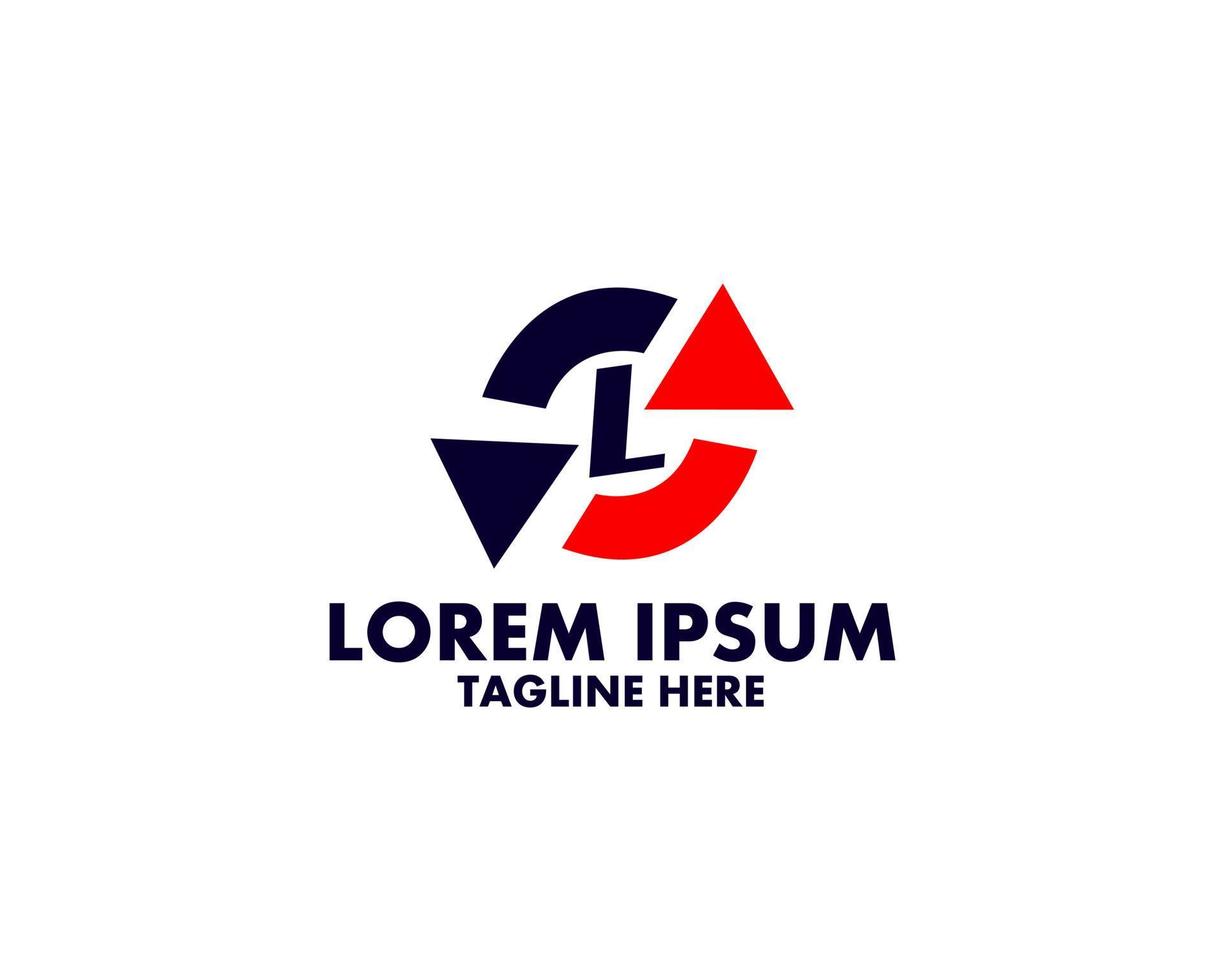Initial Letter L with Arrow Logo Design Inspiration in blue background. vector
