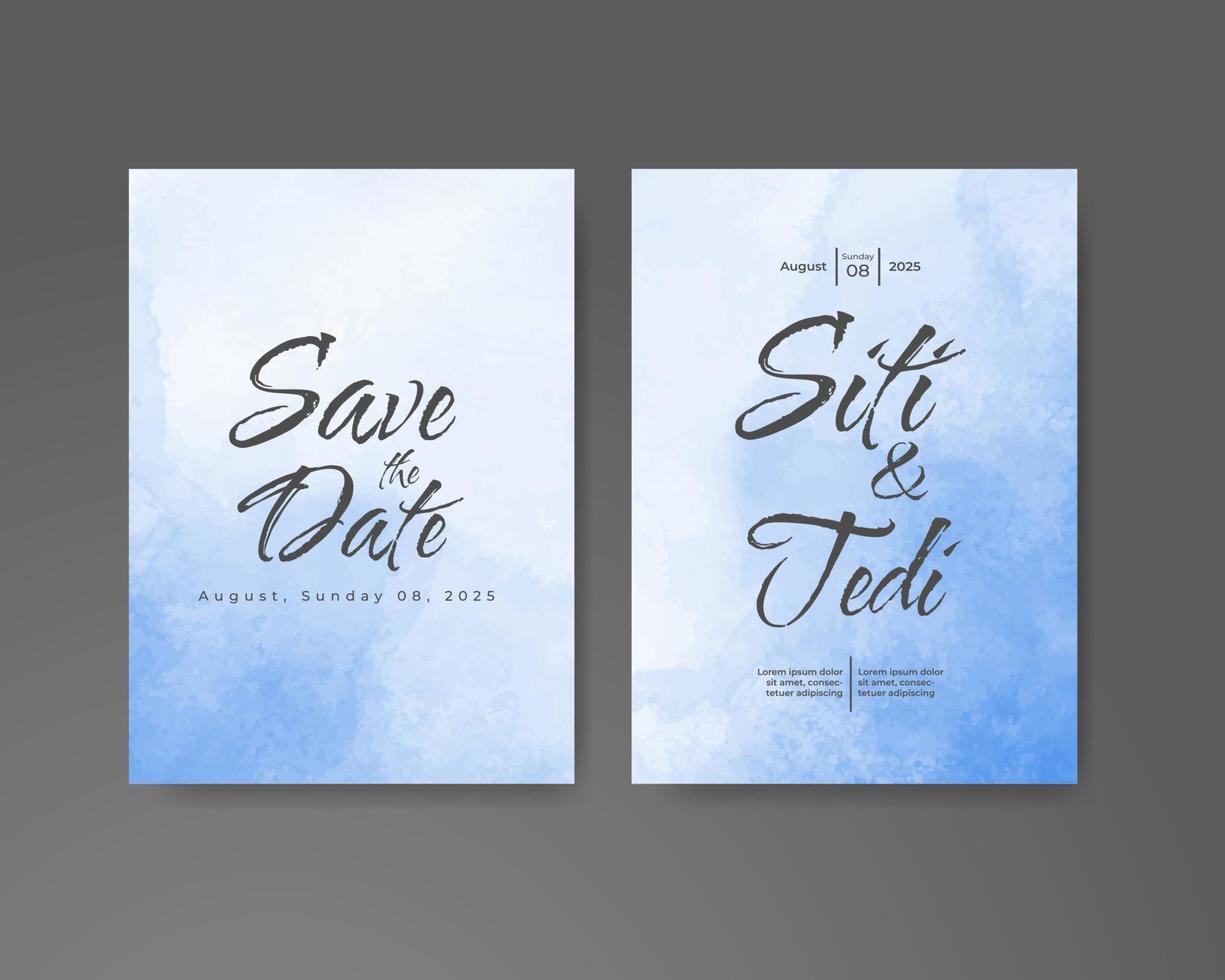 Wedding invitation with abstract watercolor background vector