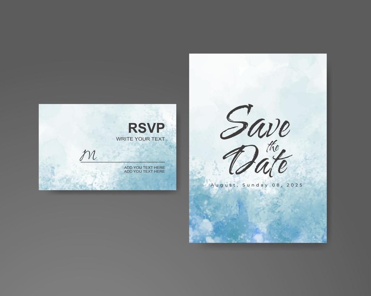 Wedding invitation with abstract watercolor background vector