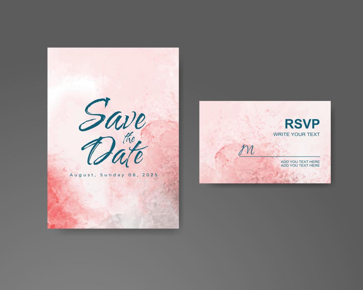 invitación de boda con fondo abstracto de acuarela vector