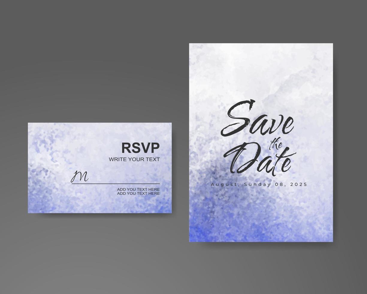 Wedding invitation with abstract watercolor background vector