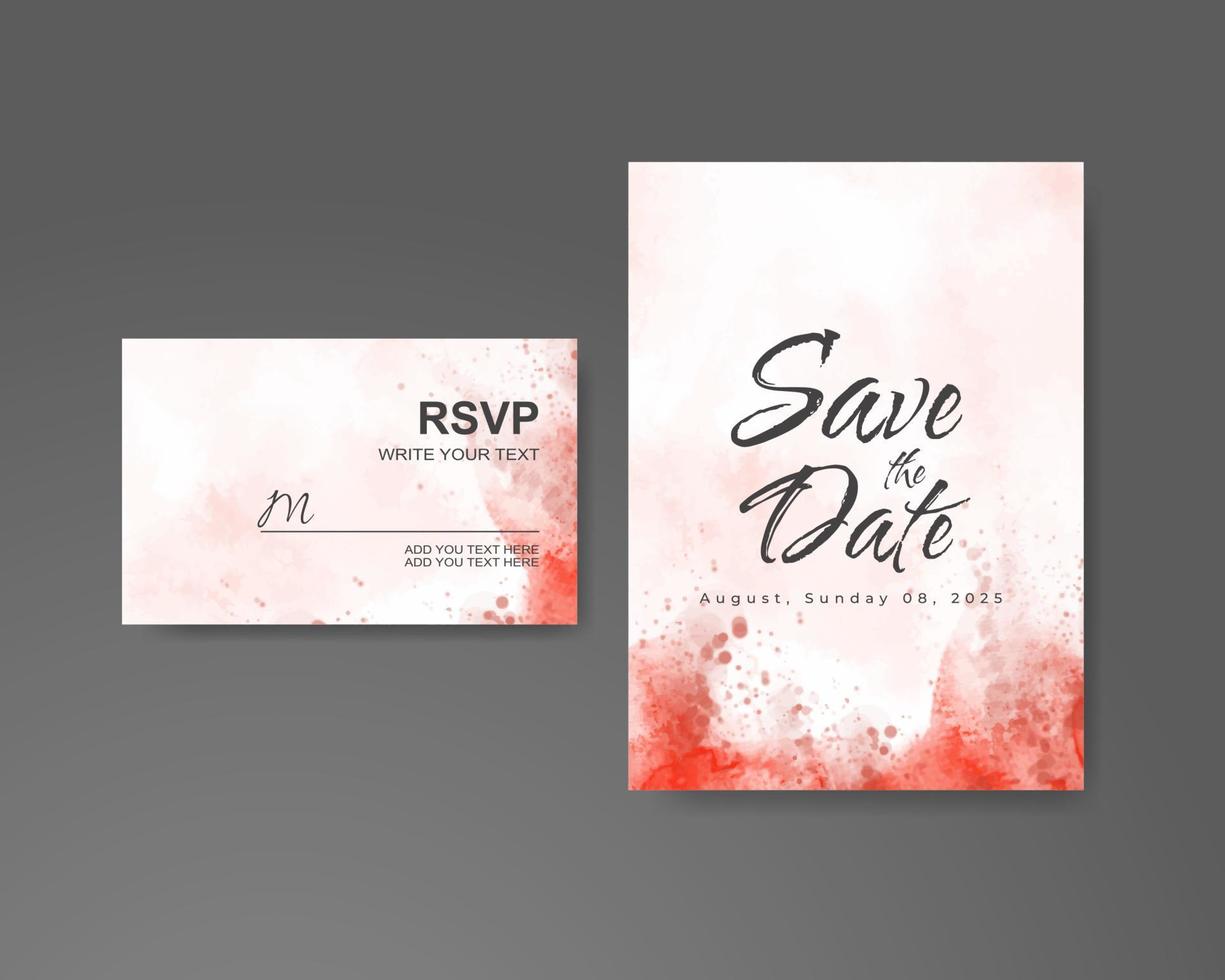 Wedding invitation with abstract watercolor background vector