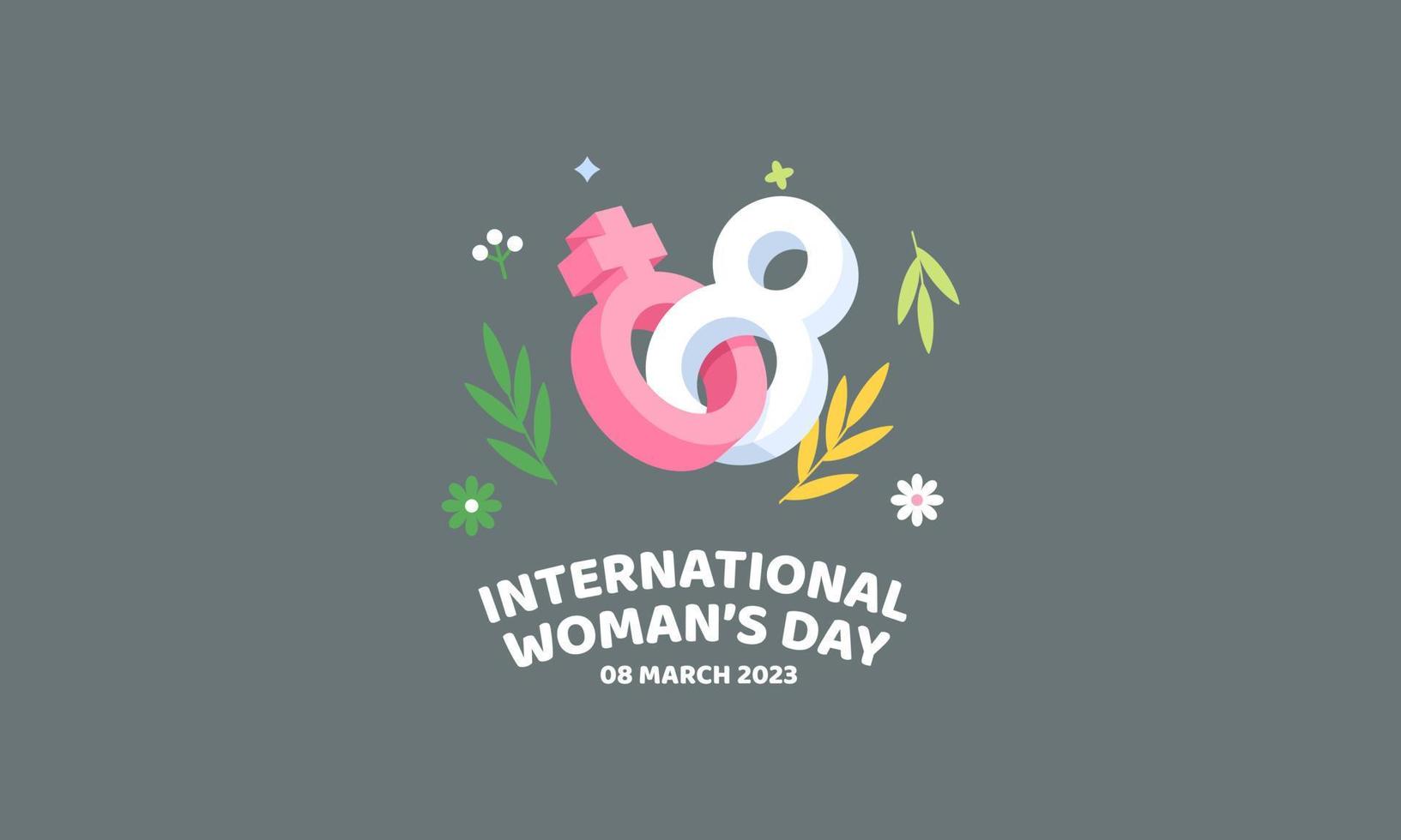 diseño plano de vector de plantilla de banner de día internacional de la mujer