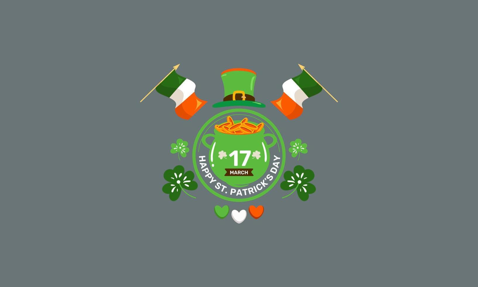 feliz día de san patricio banner plantilla vector diseño plano