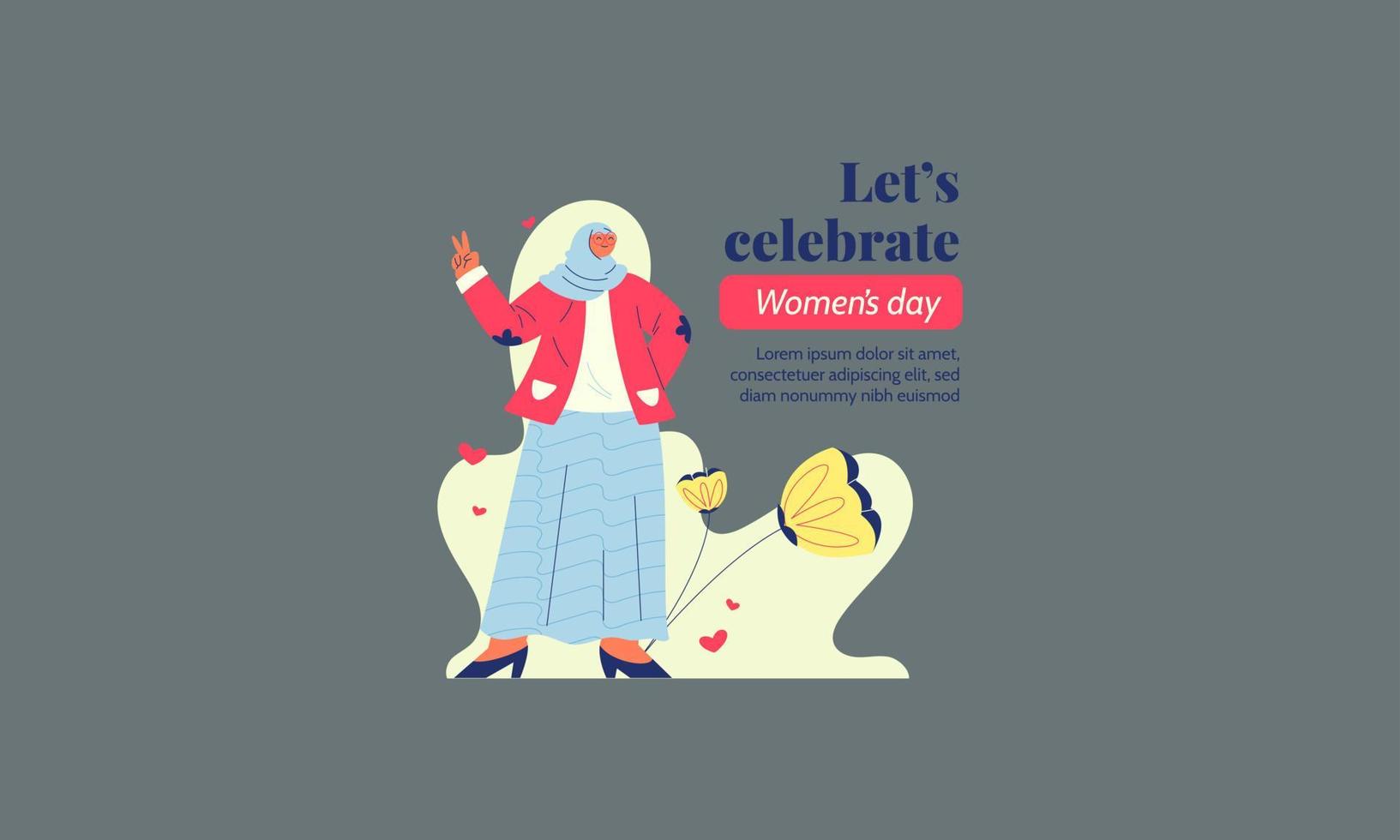 international women day banner template vector flat design