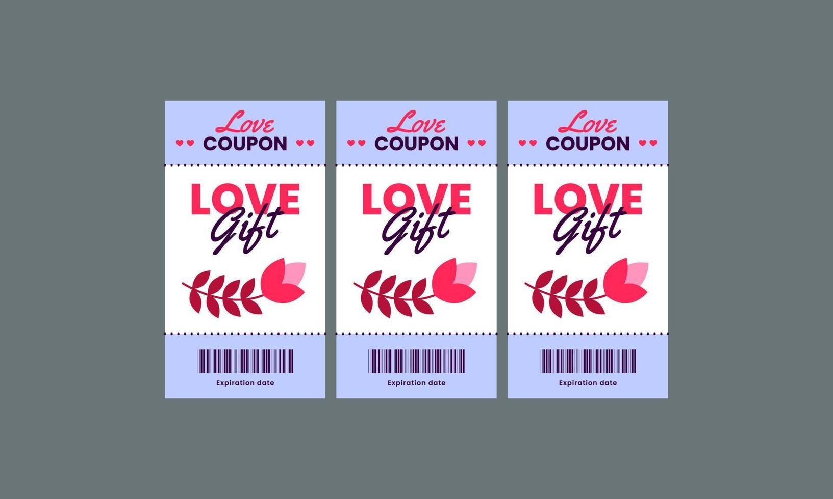 love coupon template vector flat design