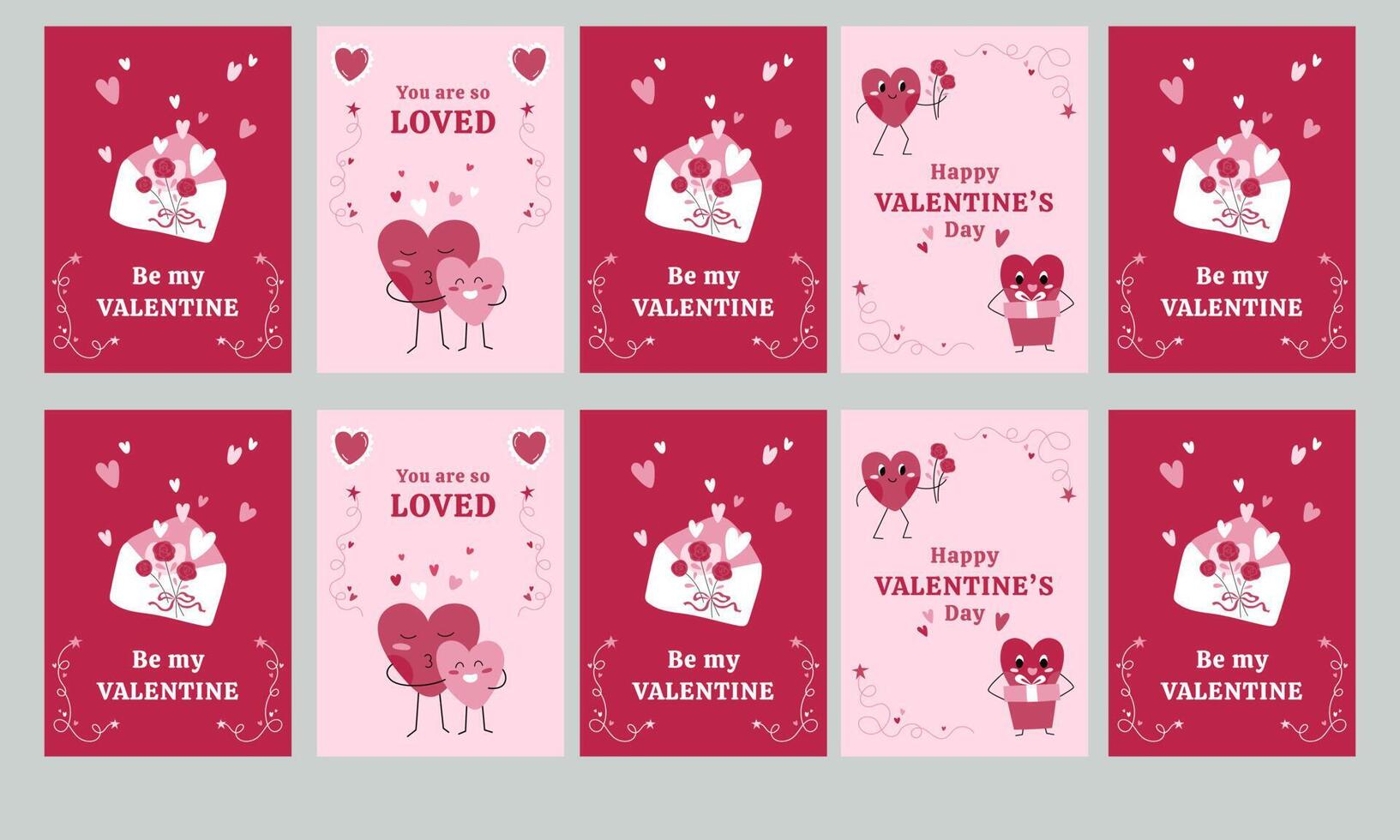 social media stories of valentine day template vector