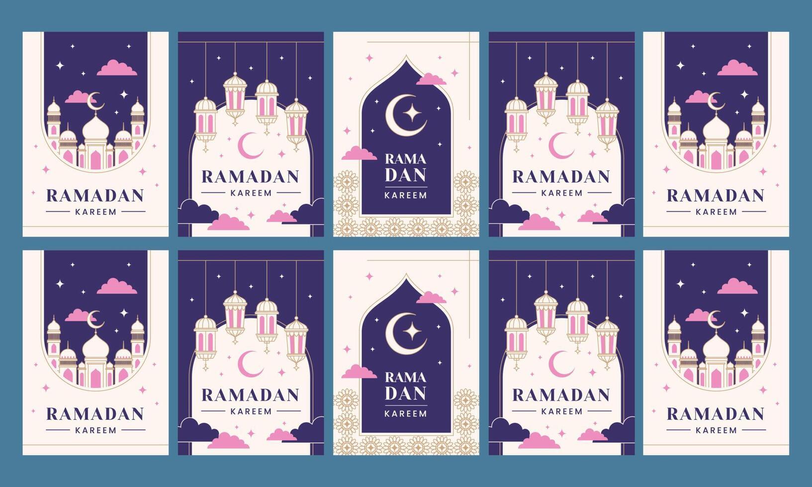 ramadan kareem social media stories vector flat design