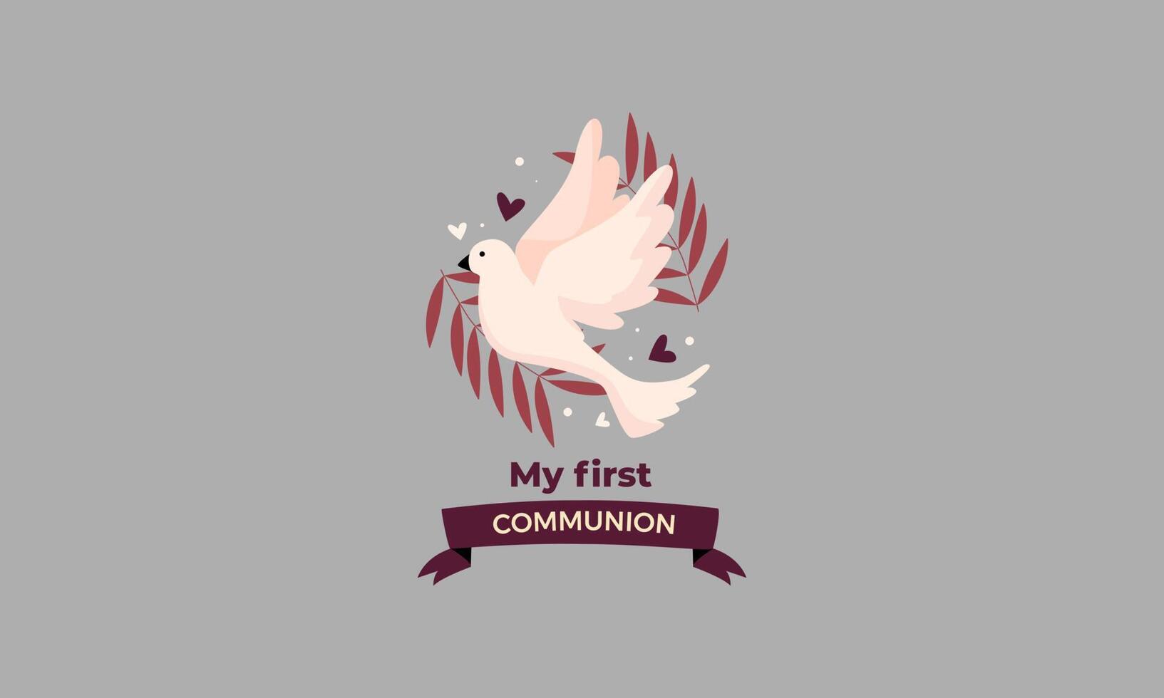 first communion banner template vector flat design