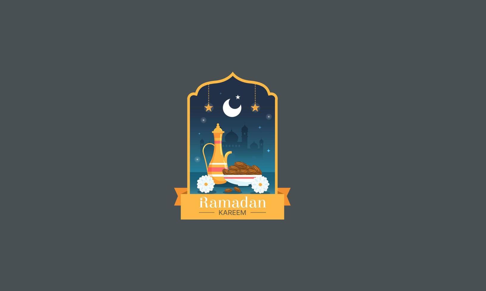 feliz ramadan kareem islam en el vector de plantilla de banner mundial