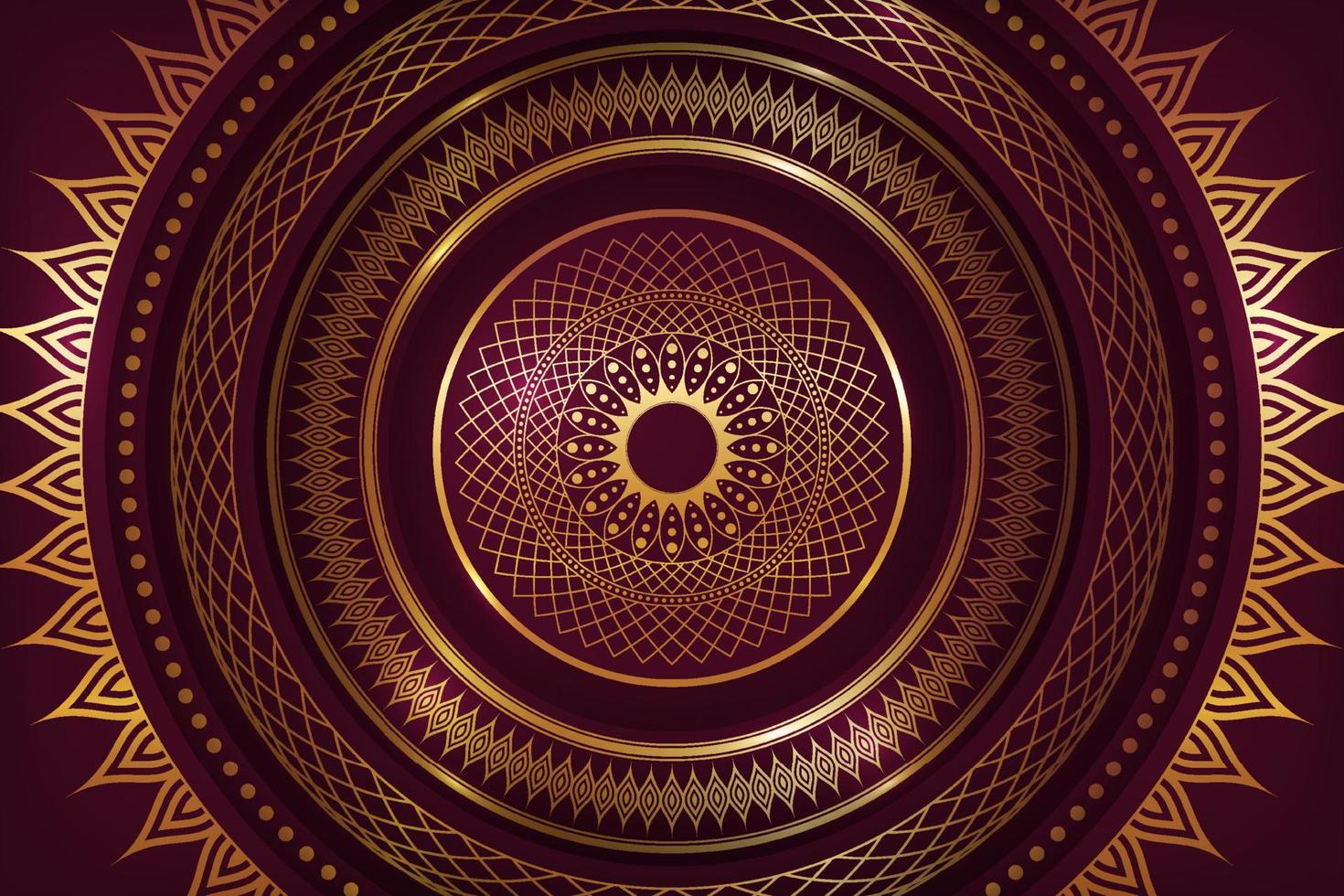 fondo de lujo islámico con adorno de mandala dorado, formato de pasos vectoriales vector