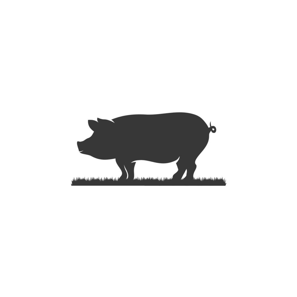 Pork pig silhouette side logo design vector illustration