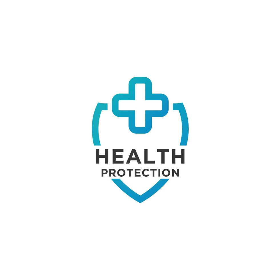 Health Protection With Shield Logo Design For Medical Or Insurance Company vector