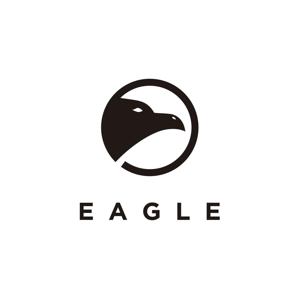 Eagle head silhouette circle logo template design vector inspiration