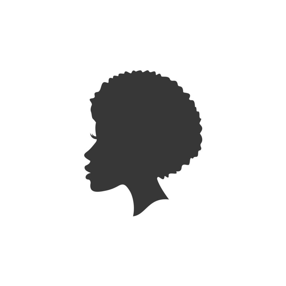 hermosa inspiración de diseño de logotipo de silueta de mujer africana vector