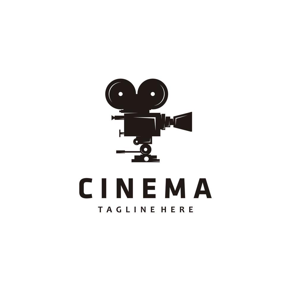 inspiración para el diseño del logotipo vintage de la cámara de cine y la película vector