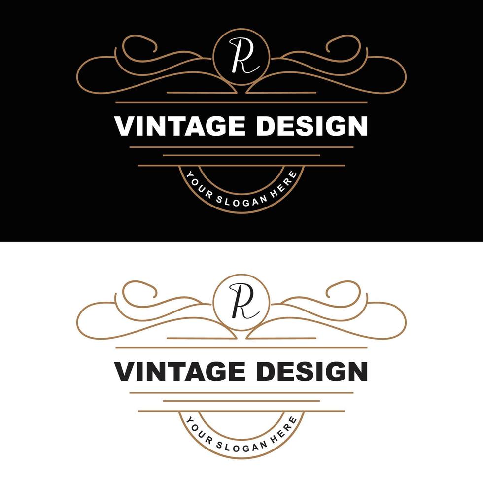 diseño retro vintage, logotipo de adorno vectorial minimalista de lujo, con estilo mandala y batik, ilustración de marca de producto, invitación, banner, moda vector