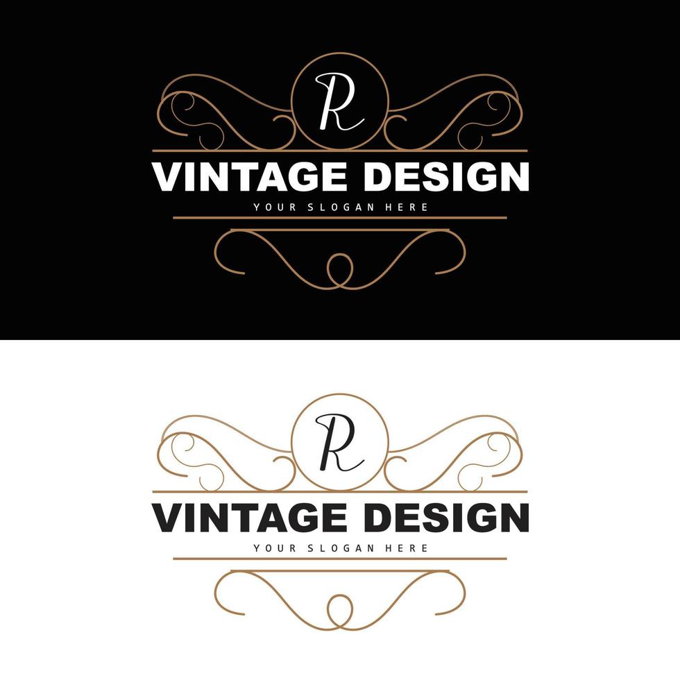 diseño retro vintage, logotipo de adorno vectorial minimalista de lujo, con estilo mandala y batik, ilustración de marca de producto, invitación, banner, moda vector