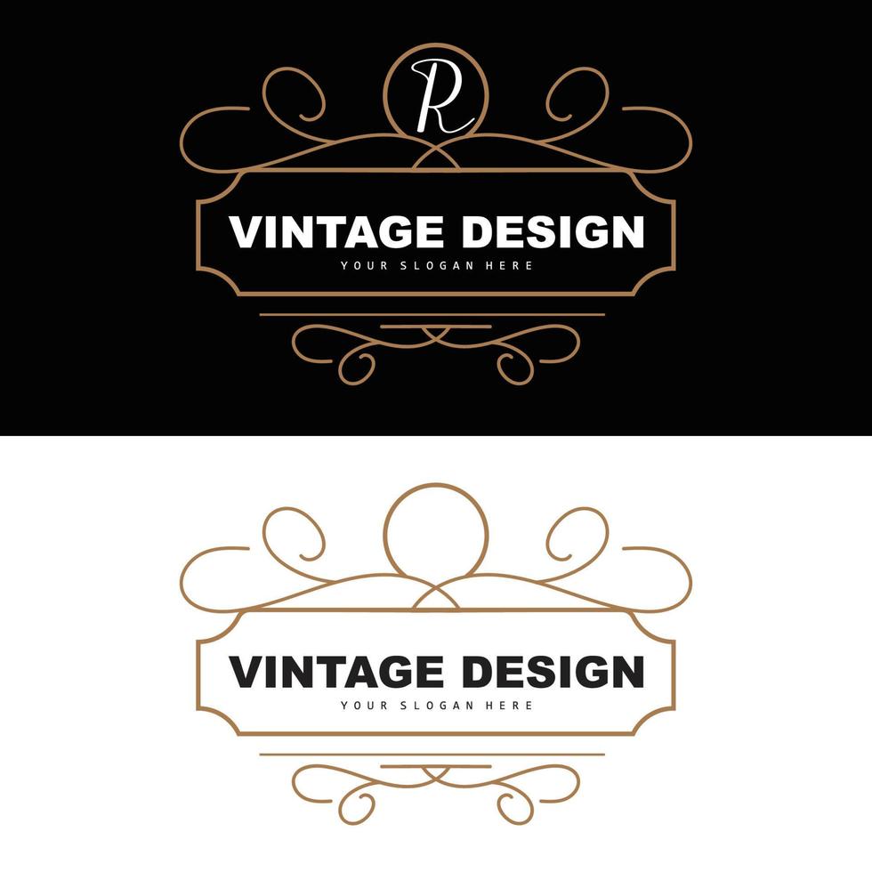 diseño retro vintage, logotipo de adorno vectorial minimalista de lujo, con estilo mandala y batik, ilustración de marca de producto, invitación, banner, moda vector