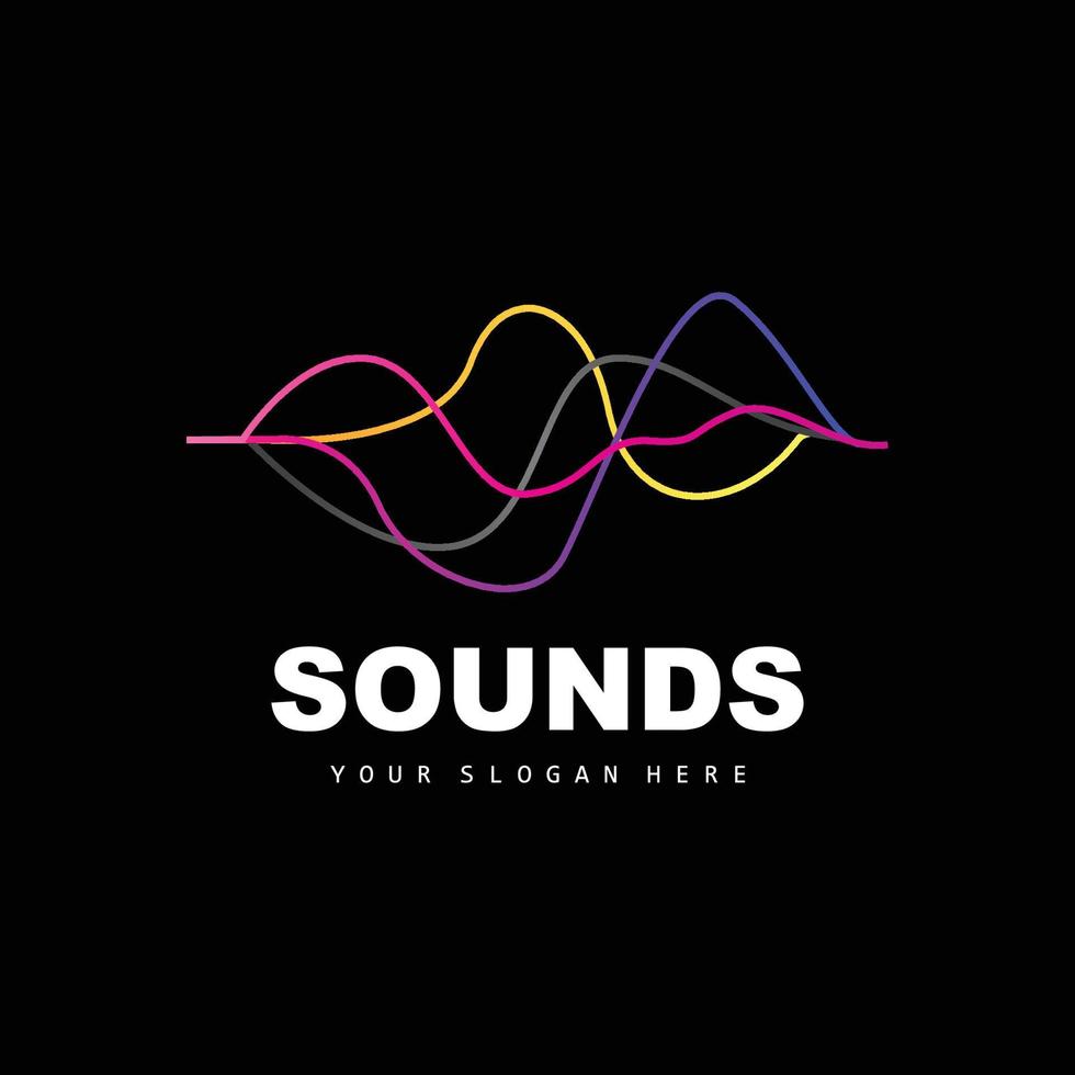Sound Wave Logo, Equalizer Design, Music Wave Vibration, Simple Vector Icon With Line Style