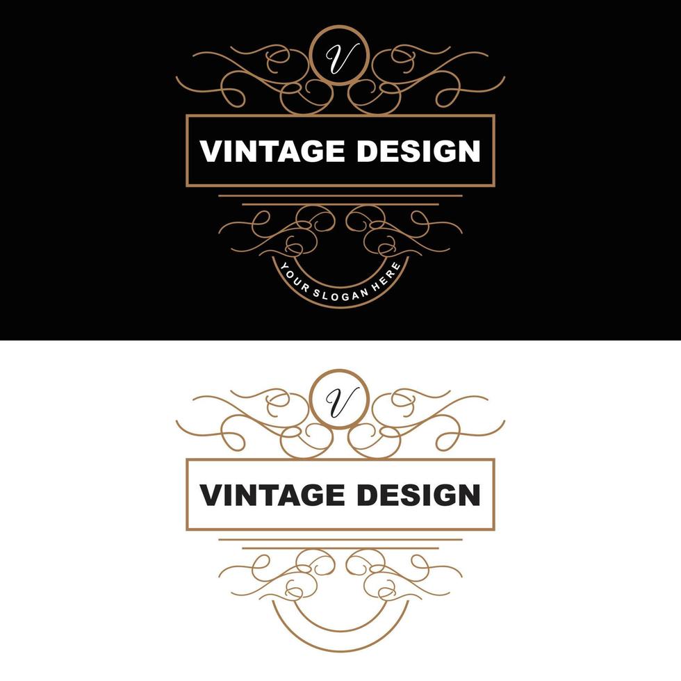 diseño retro vintage, logotipo de adorno vectorial minimalista de lujo, con estilo mandala y batik, ilustración de marca de producto, invitación, banner, moda vector