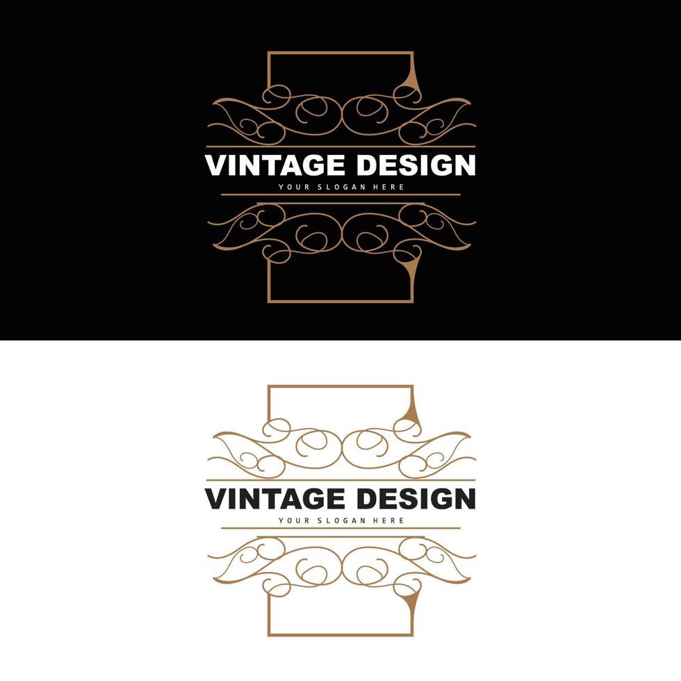 diseño retro vintage, logotipo de adorno vectorial minimalista de lujo, con estilo mandala y batik, ilustración de marca de producto, invitación, banner, moda vector