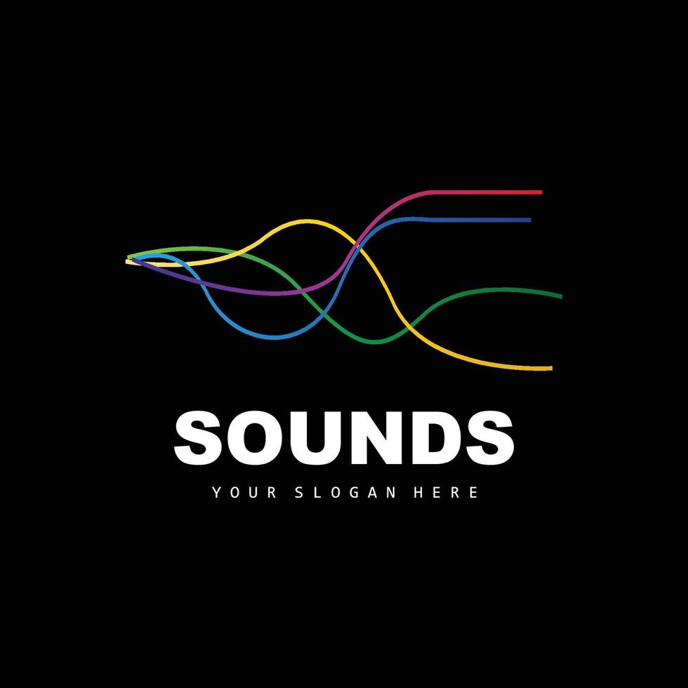 Sound Wave Logo, Equalizer Design, Music Wave Vibration, Simple Vector Icon With Line Style