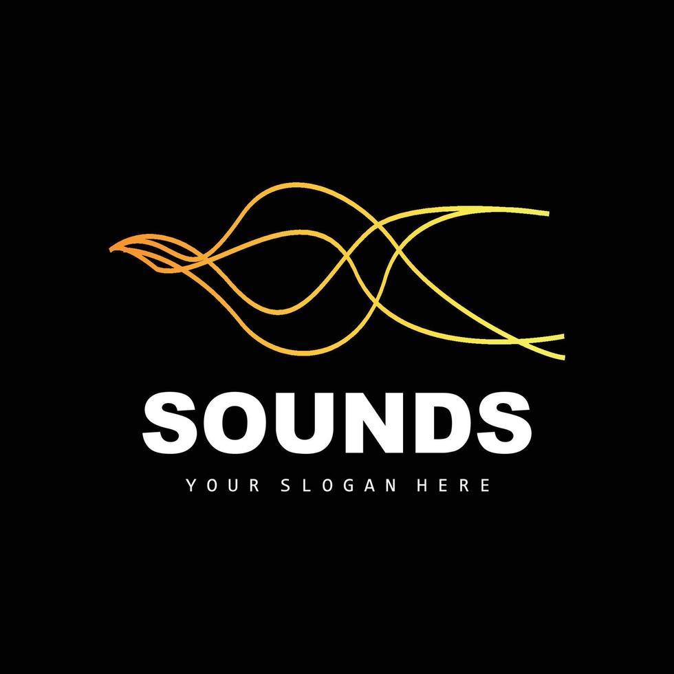 logotipo de onda de sonido, diseño de ecualizador, vibración de onda musical, icono de vector simple con estilo de línea