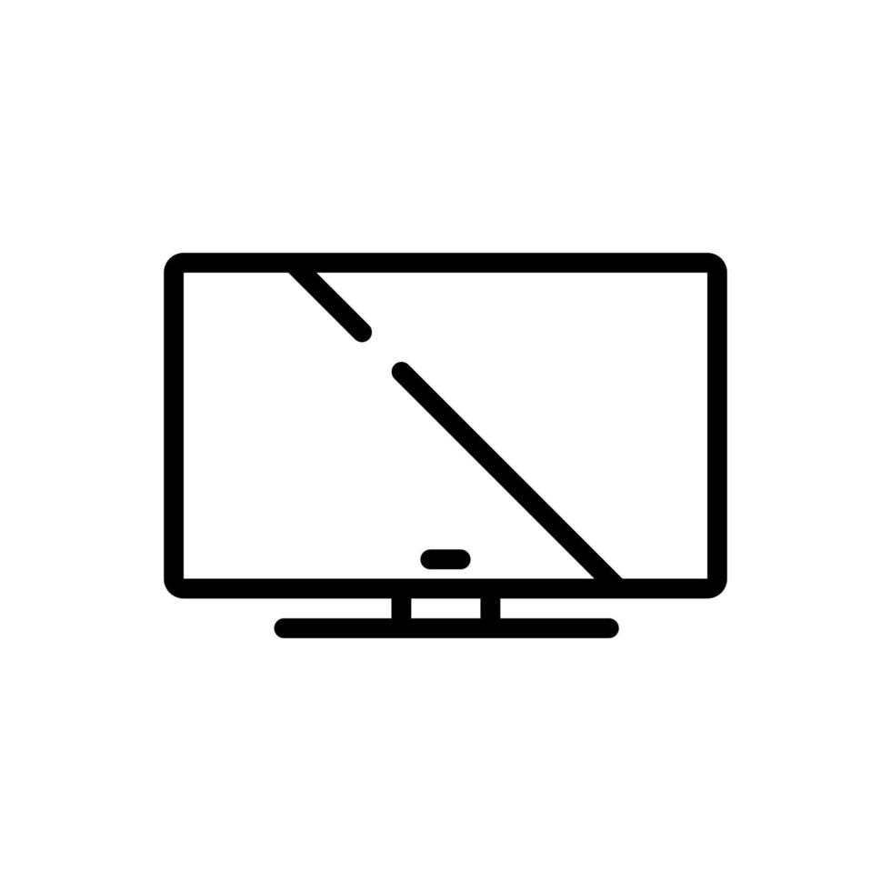 icono de tv en estilo moderno y plano aislado en fondo gris. símbolo de televisión para el diseño de su sitio web, logotipo, aplicación, ui. ilustración vectorial, eps10. vector