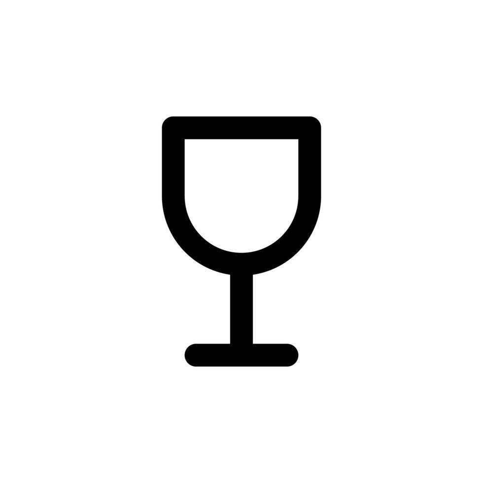 Wineglass icon. Trophy symbol. Flat Vector Illustration