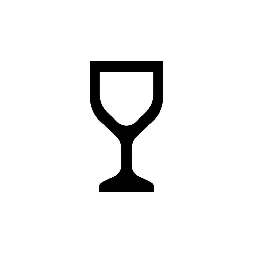 Wineglass icon. Trophy symbol. Flat Vector Illustration