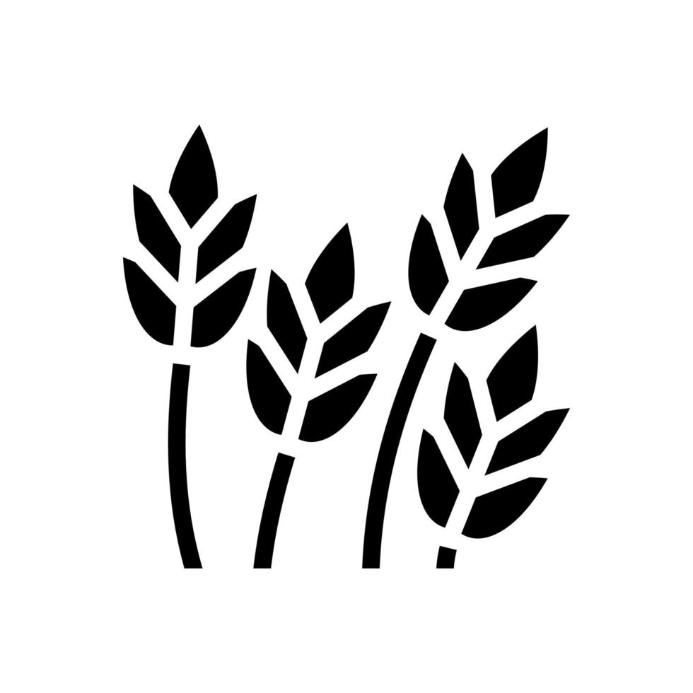 Gray Cereals icons set with rice, wheat, corn, oats, oats, barley signs isolated on white background. Ears symbol of wheat bread. Farm wheat symbol. vector