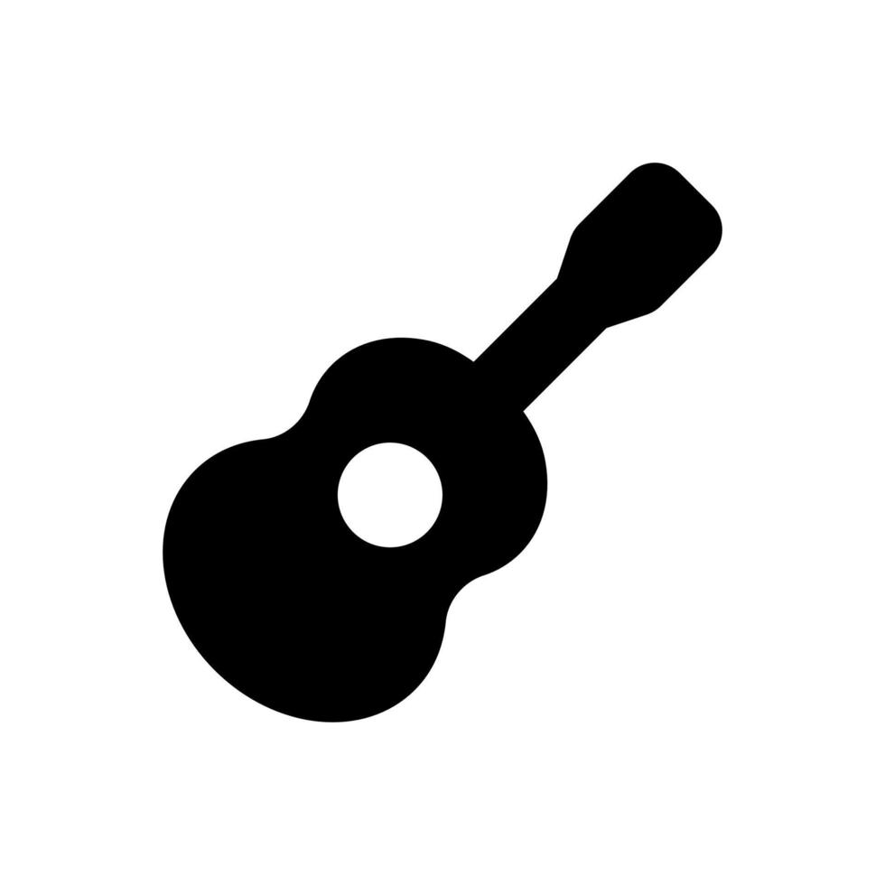 vector de icono de guitarra, signo de instrumento musical acústico aislado sobre fondo blanco. estilo plano de moda para diseño gráfico, logotipo, sitio web, redes sociales, ui, aplicación móvil